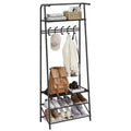 4 in 1 coat rack and shoe bench, 4-tier entrance hall tree with 5 hooks, multi-function hallway storage rack, bathroom, hallway