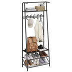 4 in 1 coat rack and shoe bench, 4-tier entrance hall tree with 5 hooks, multi-function hallway storage rack, bathroom, hallway