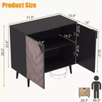Mobile contenitore da 31,5 pollici con ripiano e ante, mobile credenza moderno con spazio per riporre gli oggetti