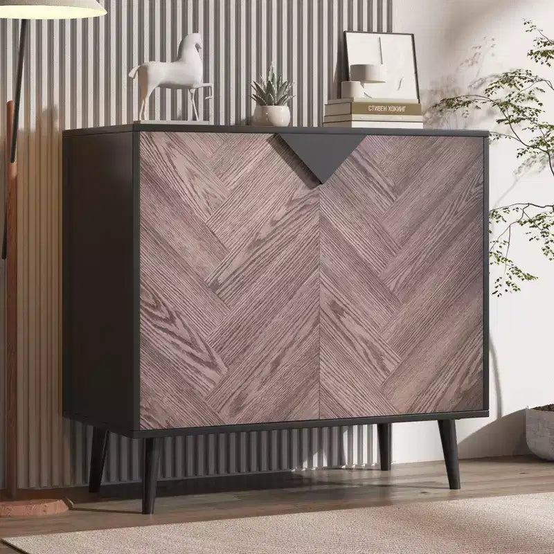 Mobile contenitore da 31,5 pollici con ripiano e ante, mobile credenza moderno con spazio per riporre gli oggetti