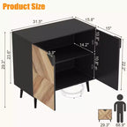 Mobile contenitore da 31,5 pollici con ripiano e ante, mobile credenza moderno con spazio per riporre gli oggetti