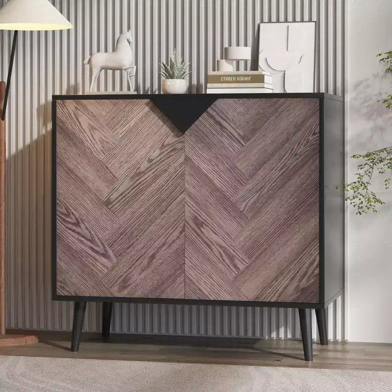31.5 Inch Storage Cabinet with Shelf & Doors, Modern Sideboard Buffet Cabinet with Storage