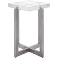 Pixie Square Bubble Glass Accent Table - AMH8353A - Silver/Clear - Safavieh Couture