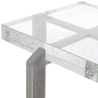 Tavolino d'appoggio Pixie Square Bubble in vetro - AMH8353A - Argento/Trasparente - Safavieh Couture