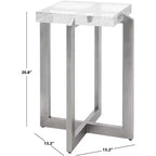 Tavolino d'appoggio Pixie Square Bubble in vetro - AMH8353A - Argento/Trasparente - Safavieh Couture