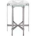 Evyanna Round Bubble Glass Accent Table - AMH8347A - Silver/Clear - Safavieh Couture