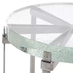 Table d'appoint Evyanna Round Bubble Glass - AMH8347A - Argent/Transparent - Safavieh Couture