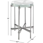 Table d'appoint Evyanna Round Bubble Glass - AMH8347A - Argent/Transparent - Safavieh Couture