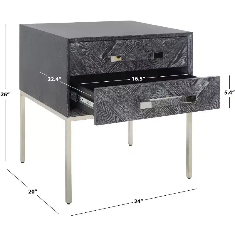 Tavolino Sanford a 2 cassetti - SFV3548B - Rovere Cerato Nero - Safavieh Couture
