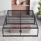 14-Inch Heavy-Duty Metal Platform Bed Frame, Strong & Quiet, No Box Spring Required, Spacious Underbed Storage, Easy Assembly, Black