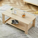 Okak Modern Practical Coffee Table with Storage Open Shelves, Side Table for Living Room, Bedroom & Study, Scratch-Resistant Finish