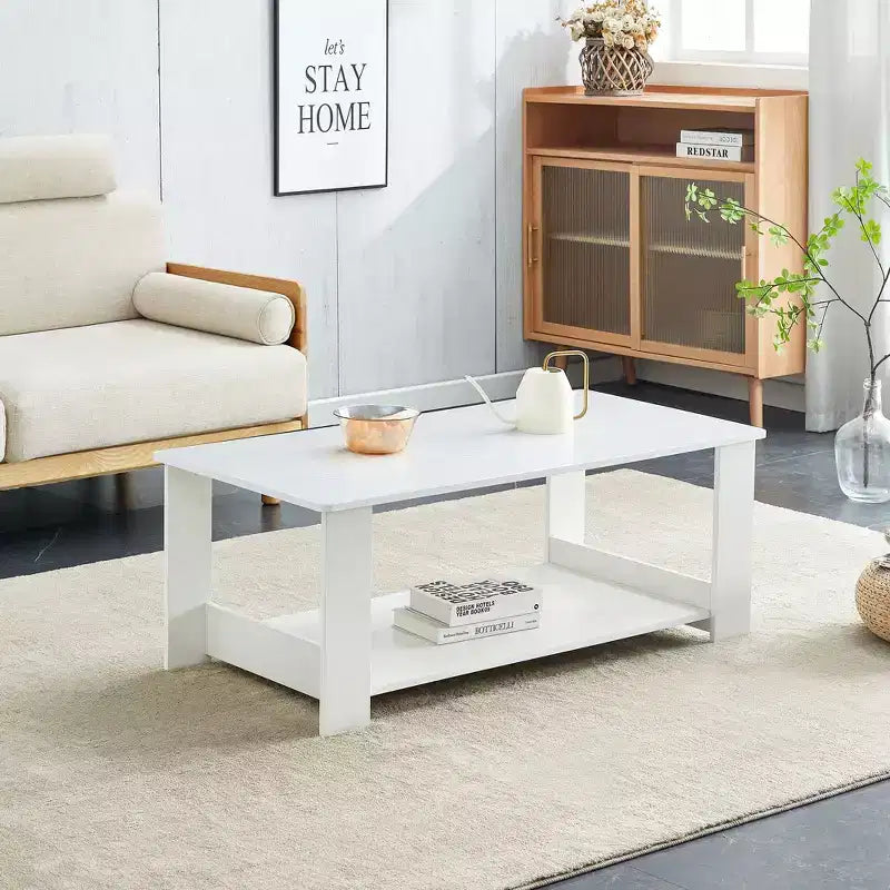 Tavolino Moderno Pratico Okak con Ripiani Aperti Contenitori, Tavolino per Soggiorno, Camera da Letra e Studio, Finitura Antigraffio