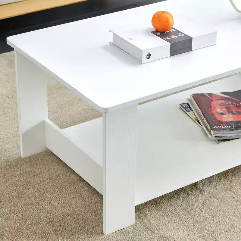 Tavolino Moderno Pratico Okak con Ripiani Aperti Contenitori, Tavolino per Soggiorno, Camera da Letra e Studio, Finitura Antigraffio