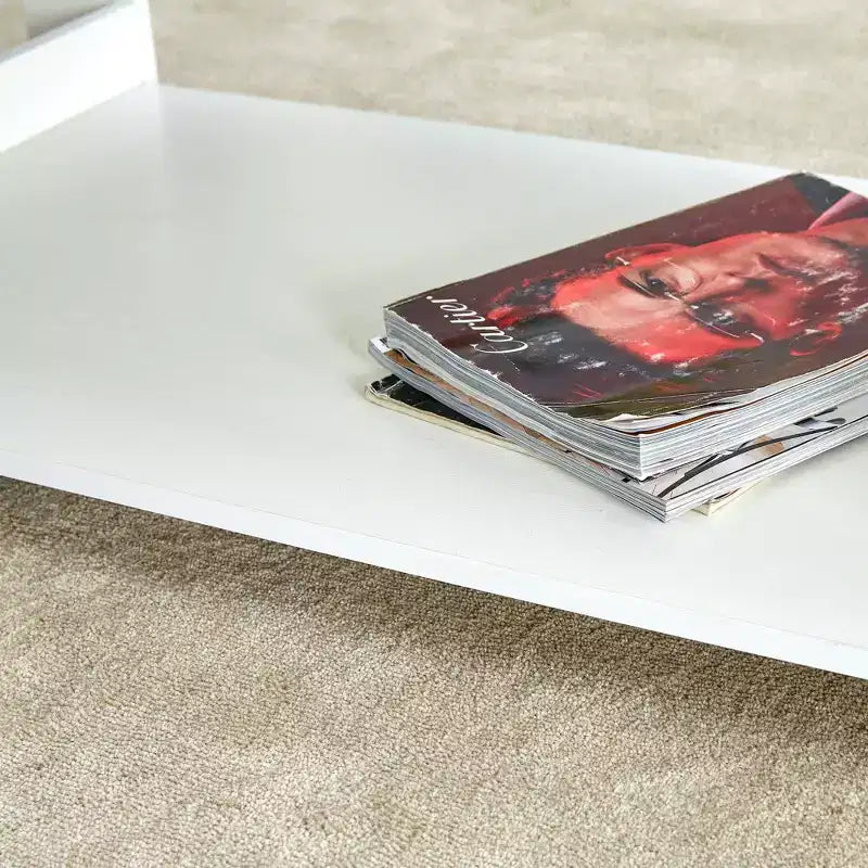 Tavolino Moderno Pratico Okak con Ripiani Aperti Contenitori, Tavolino per Soggiorno, Camera da Letra e Studio, Finitura Antigraffio