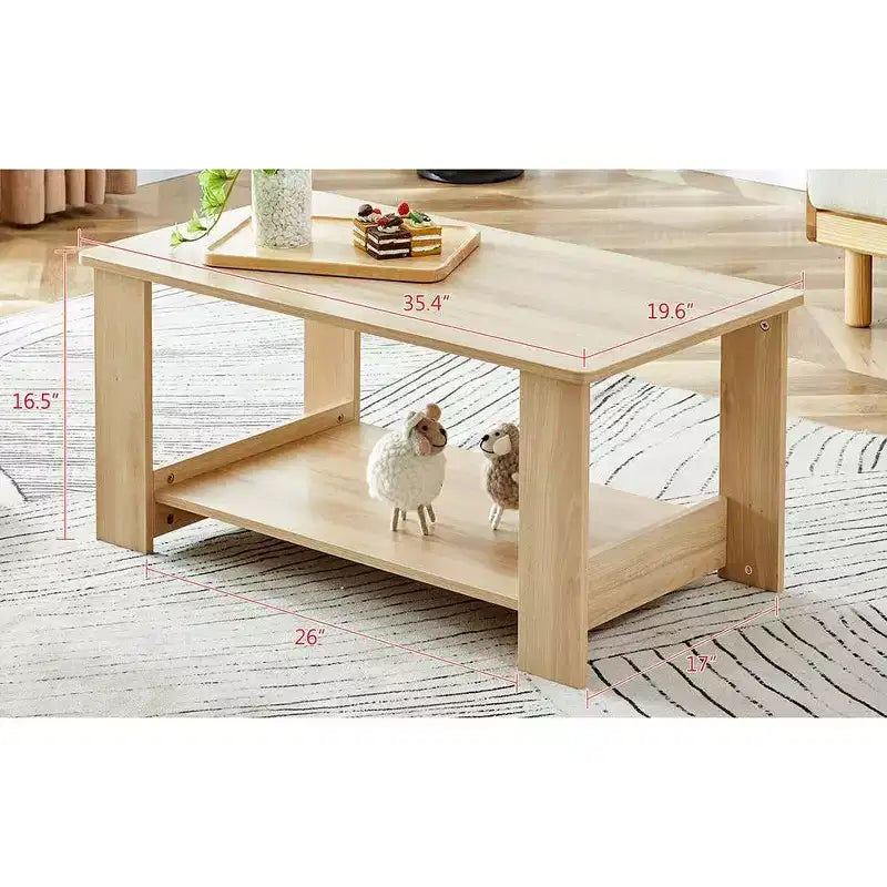 Tavolino Moderno Pratico Okak con Ripiani Aperti Contenitori, Tavolino per Soggiorno, Camera da Letra e Studio, Finitura Antigraffio