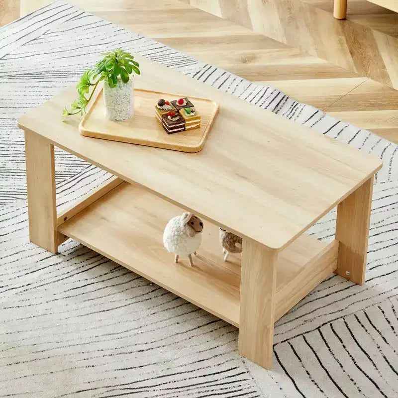 Tavolino Moderno Pratico Okak con Ripiani Aperti Contenitori, Tavolino per Soggiorno, Camera da Letra e Studio, Finitura Antigraffio