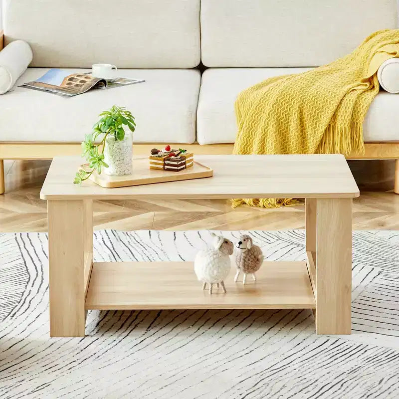 Tavolino Moderno Pratico Okak con Ripiani Aperti Contenitori, Tavolino per Soggiorno, Camera da Letra e Studio, Finitura Antigraffio