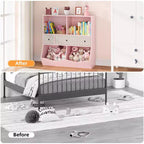 Étagère à livres et rangement de jouets pour enfants GustoWave, étagère à livres à 4 compartiments pour la décoration des chambres d'enfants, organisateur de jouets en bois à 3 niveaux avec bibliothèque, blanc