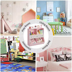Étagère à livres et rangement de jouets pour enfants GustoWave, étagère à livres à 4 compartiments pour la décoration des chambres d'enfants, organisateur de jouets en bois à 3 niveaux avec bibliothèque, blanc