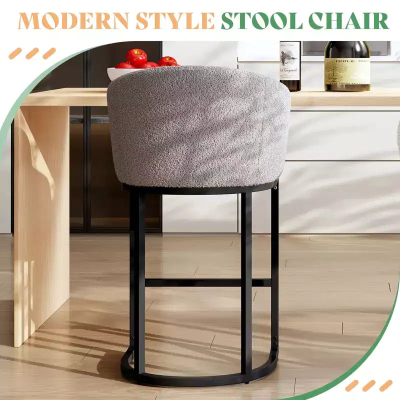 Tabourets de bar modernes AMERLIFE, Chaise Boucle avec accoudoirs, Repose-pieds, Dossier rembourré 28 pouces