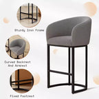 Tabourets de bar modernes AMERLIFE, Chaise Boucle avec accoudoirs, Repose-pieds, Dossier rembourré 28 pouces