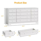 Commode 12 tiroirs en bois pour chambre à coucher, meuble TV large et moderne pour téléviseur 65 pouces, commode en bois, rangement de vêtements style ferme pour salon