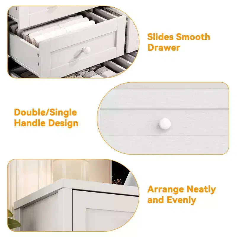 Commode 12 tiroirs en bois pour chambre à coucher, meuble TV large et moderne pour téléviseur 65 pouces, commode en bois, rangement de vêtements style ferme pour salon