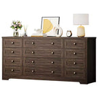 Commode 12 tiroirs en bois pour chambre à coucher, meuble TV large et moderne pour téléviseur 65 pouces, commode en bois, rangement de vêtements style ferme pour salon