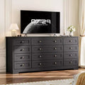 12 Drawers Dresser for Bedroom Wooden, Modern Wide TV Stand Dressers for 65 Inch TV, Wood Chest of Drawers, Farmhouse Clothes Storage for Living Room