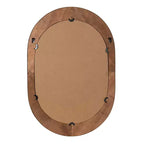 Specchio da parete Storied Home con cornice in bambù ovale e rattan, naturale