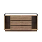 RealRooms Devon 6-Drawer Dresser with LED Lights and Glass Top