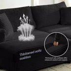 Mjkone Chaise Longue 2 Posti in Velluto a Coste con Pouf Contenitore e Bracciolo, Divanetto Imbottito Trasformabile Letto da Interno
