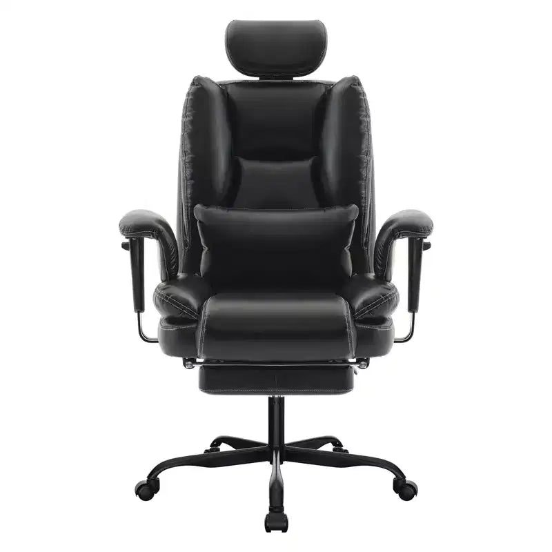 Sedia da ufficio in pelle PU, sedia da computer con supporto lombare e schienale alto, sedia da scrivania ergonomica con poggiatesta sollevabile