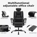 Sedia da ufficio in pelle PU, sedia da computer con supporto lombare e schienale alto, sedia da scrivania ergonomica con poggiatesta sollevabile