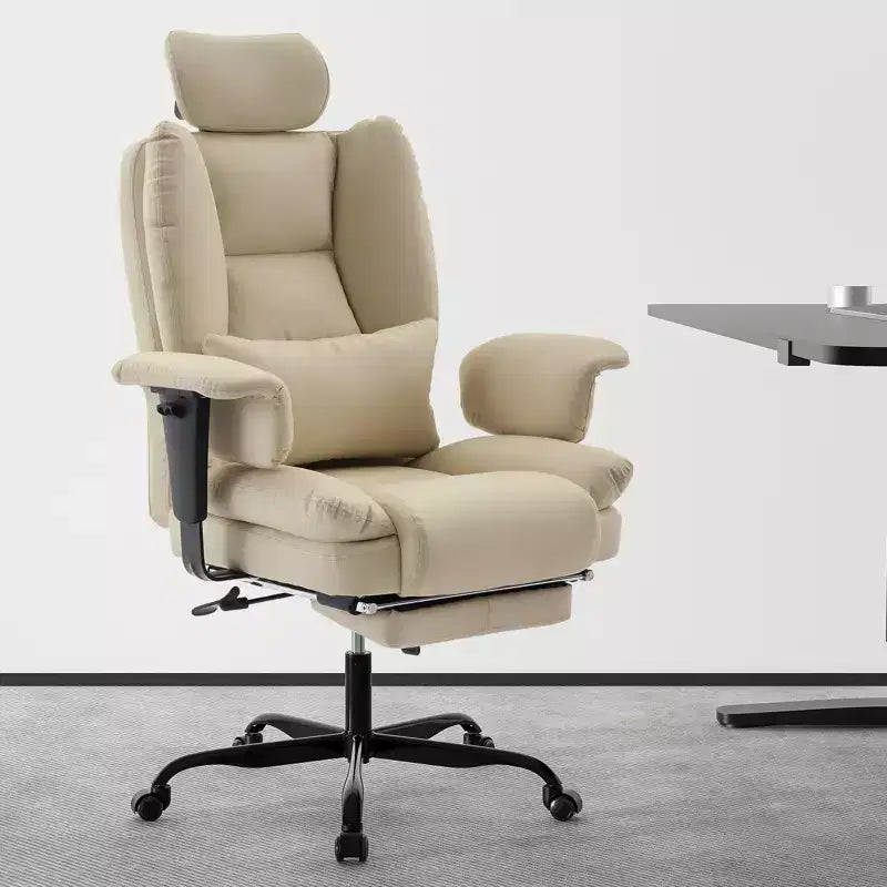 Sedia da ufficio in pelle PU, sedia da computer con supporto lombare e schienale alto, sedia da scrivania ergonomica con poggiatesta sollevabile