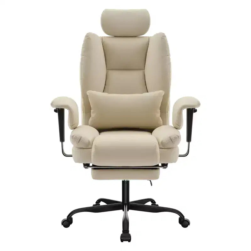 Sedia da ufficio in pelle PU, sedia da computer con supporto lombare e schienale alto, sedia da scrivania ergonomica con poggiatesta sollevabile