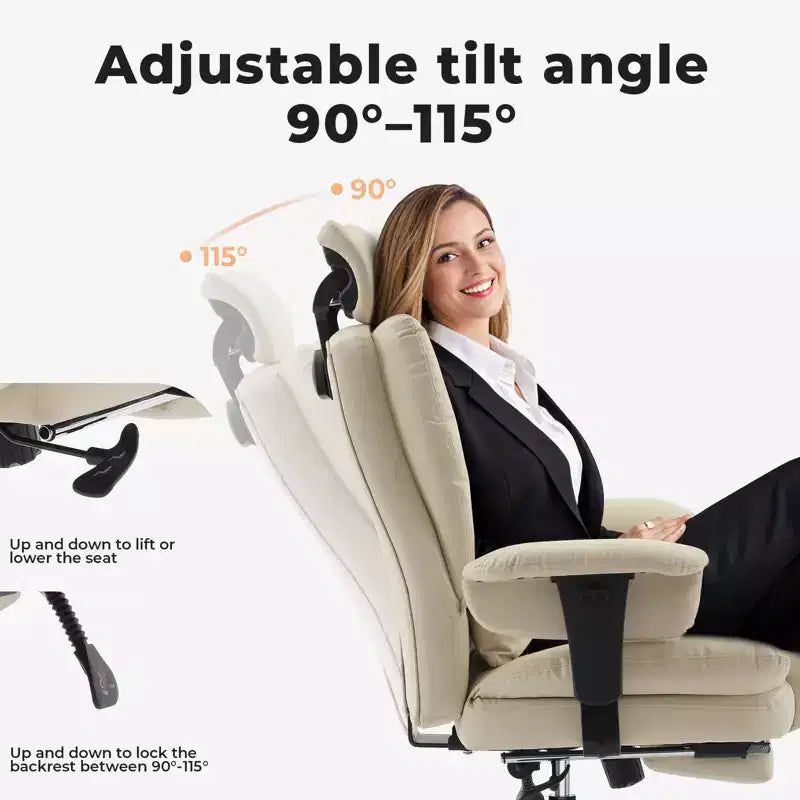 Sedia da ufficio in pelle PU, sedia da computer con supporto lombare e schienale alto, sedia da scrivania ergonomica con poggiatesta sollevabile