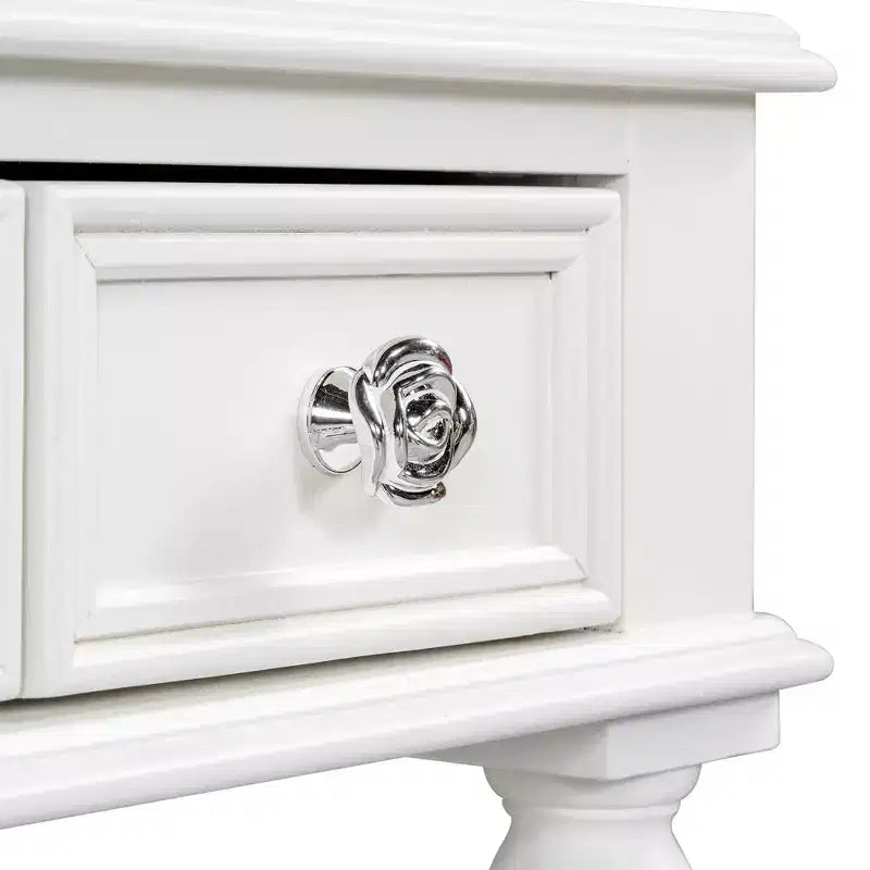 ModernLuxe Toilette con Specchio, Cassetti e Vassoio Portagioie, Tavolo da Trucco Bianco Salvaspazio