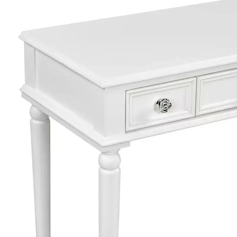 ModernLuxe Toilette con Specchio, Cassetti e Vassoio Portagioie, Tavolo da Trucco Bianco Salvaspazio