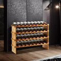 GustoWave Freestanding Wine Racks, Wine Holder Stand for Kitchen, Living Room, Natural
