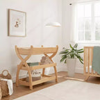 Fasciatoio Comfy Cubs – Robusta struttura in legno, look intramontabile con due ripiani aperti per gli accessori essenziali del neonato