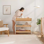 Fasciatoio Comfy Cubs – Robusta struttura in legno, look intramontabile con due ripiani aperti per gli accessori essenziali del neonato