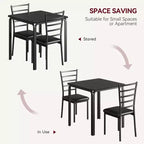 Set Tavolo e Sedie 3 Pezzi per Spazi Piccoli, Sala da Pranzo Cucina, Set Dinette Moderno da Interno per 2 Persone, Set Tavolo da Pranzo Quadrato per Dinette