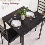 Set Tavolo e Sedie 3 Pezzi per Spazi Piccoli, Sala da Pranzo Cucina, Set Dinette Moderno da Interno per 2 Persone, Set Tavolo da Pranzo Quadrato per Dinette