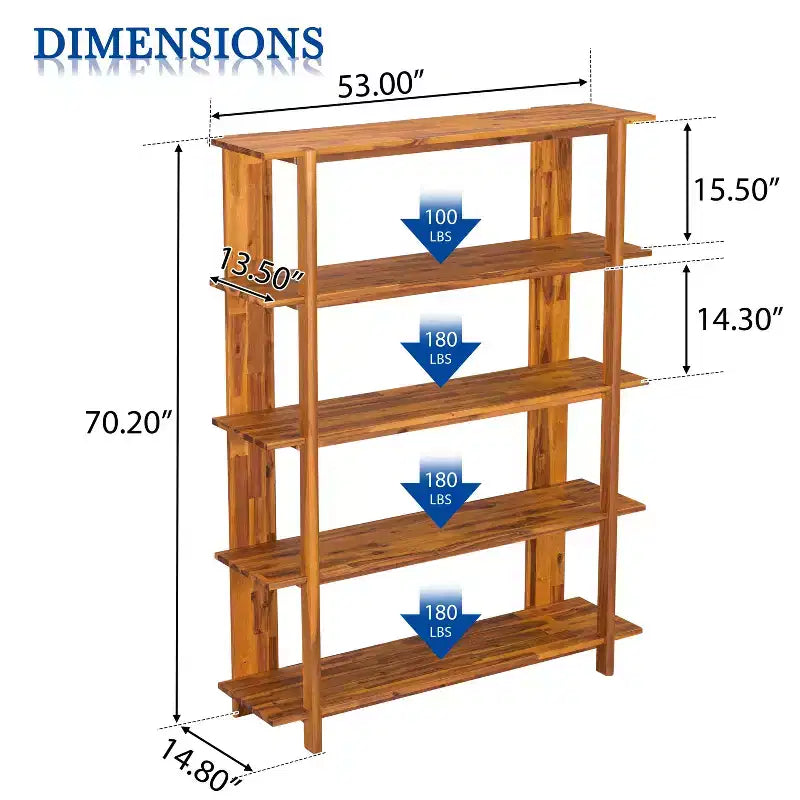 Christopher Knight Home Yuumi Libreria aperta in legno di acacia a 4 ripiani stile rustico