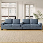 Canapé 4 places en velours côtelé 133 cm, moderne avec ports USB, accoudoirs de rangement dissimulés, porte-gobelets rabattables pour salon, noir