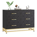 CuisinSmart 6 Drawer Dresser, Chest of Drawers for Bedroom, Metal Handles and Legs, for Bedroom, Living Room, Entryway, Space Saving