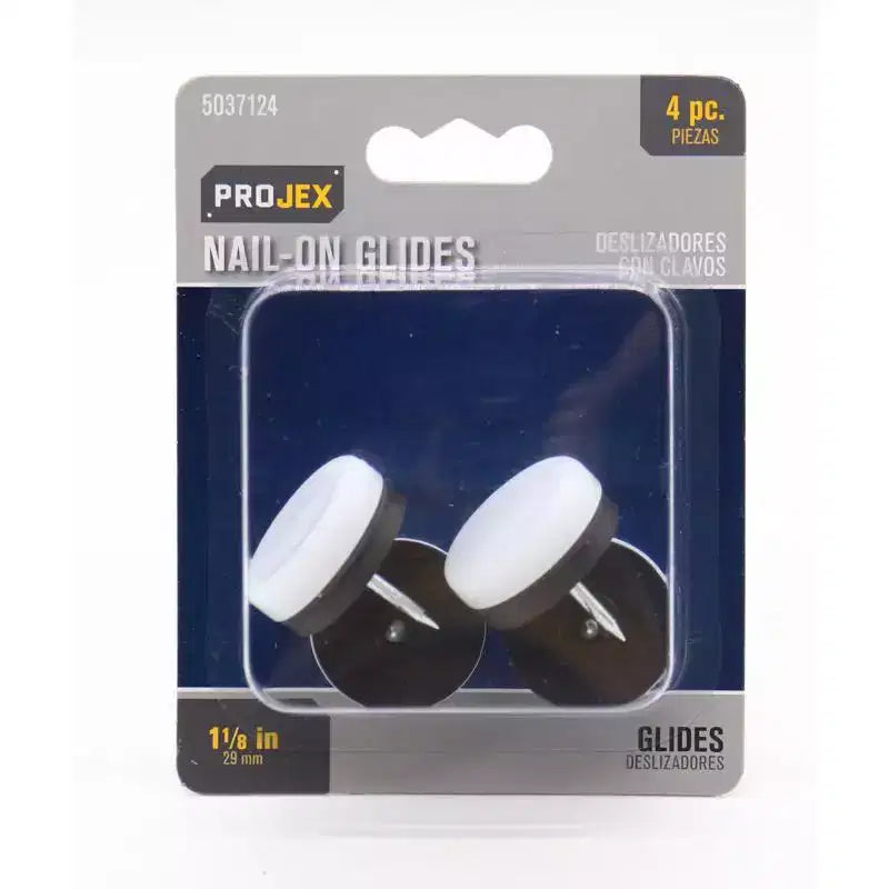 Projex - Nail-On - Nylon - Chair Glide - White - 1-1/8 in. - 4 Pack