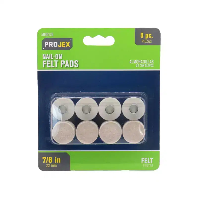Projex - Felt - Protective Pad - Round - Brown - 7/8 in. - 8 Pack