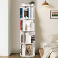4-Tier Rotating Bookshelf Tower, Revolving Bookcase for Small Spaces, 360 Display Floor Standing Book Shelf Organizer for Bedroom Living Room